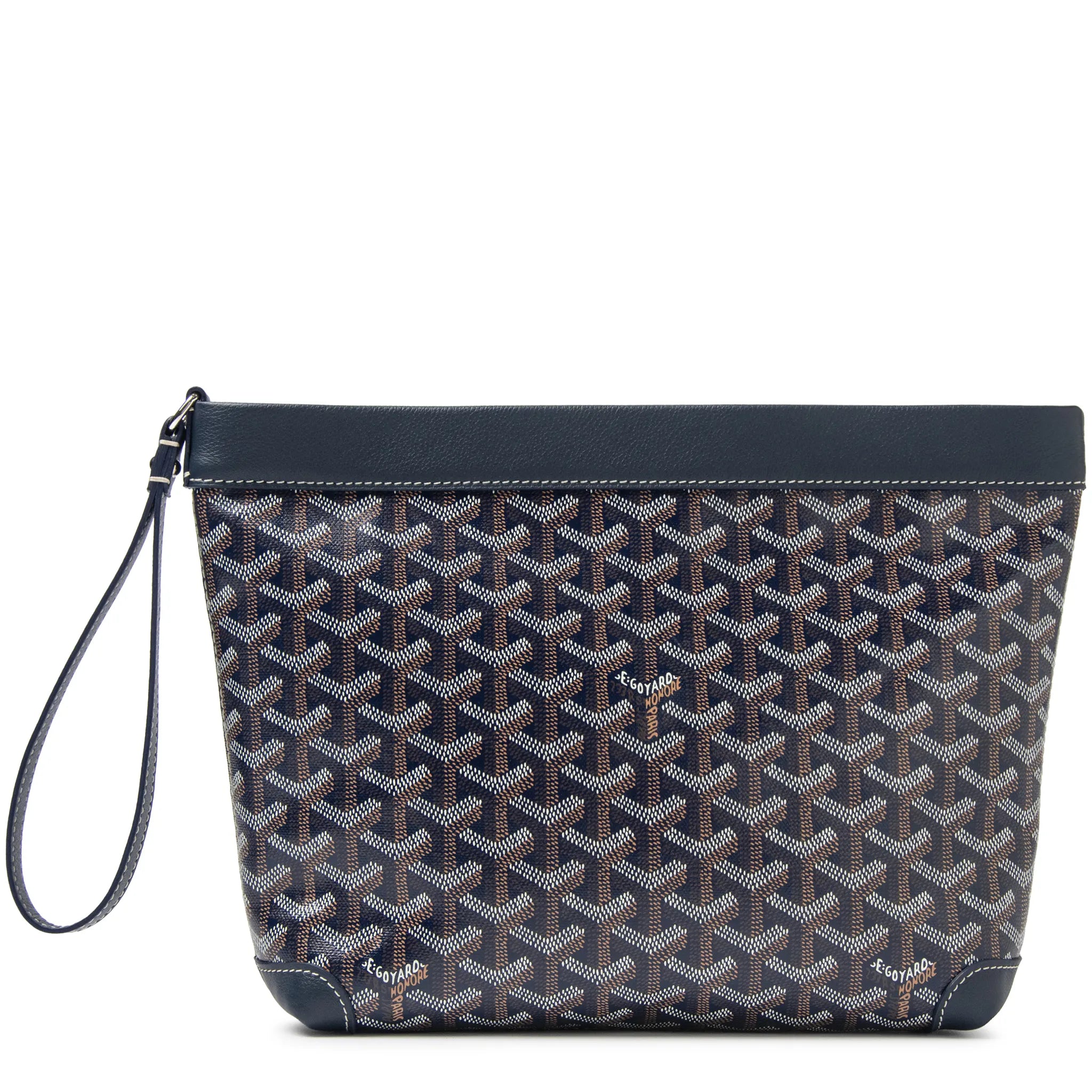 Front View of Goyard Conti Navy Blue Pouch CONTIPPMLTY12CL12P